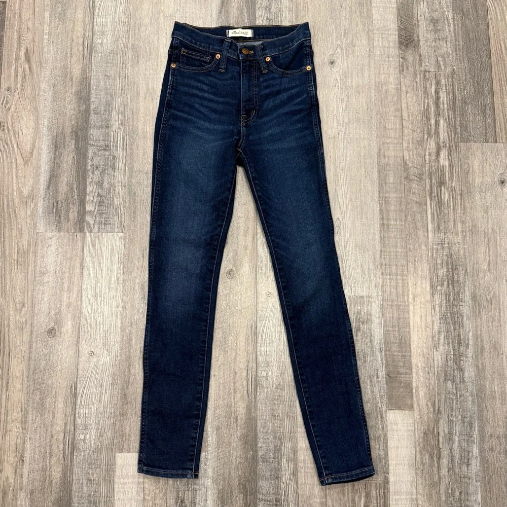 Madewell 10” High Rise Skinny Dark Blue Women's Jeans - 24 - Picture 2 of 10